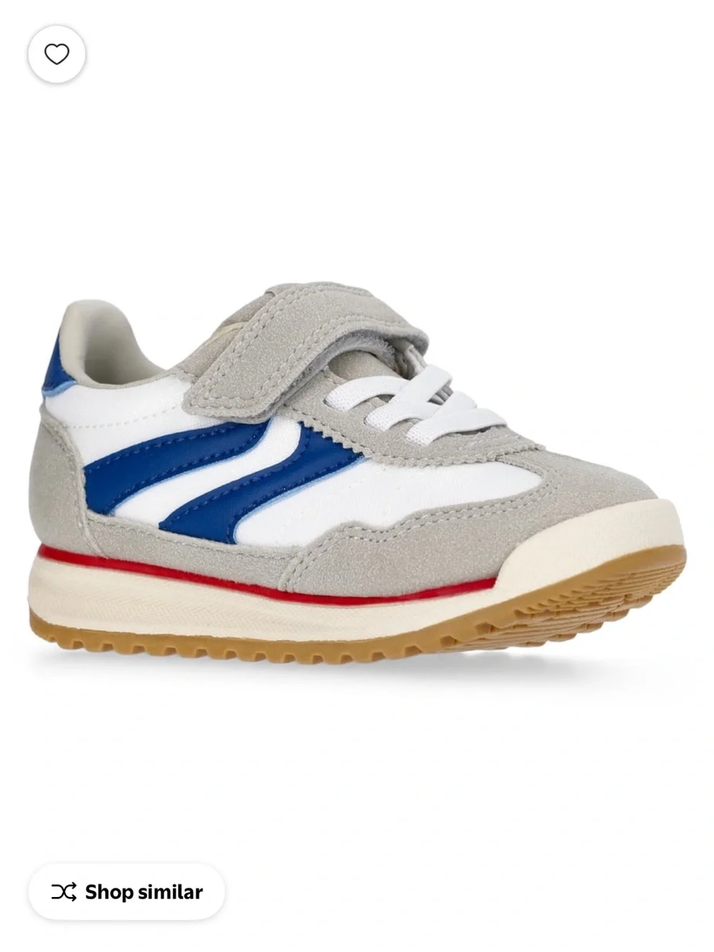 wonder nation Grey, White & Blue Kids Sneakers with Red Accent